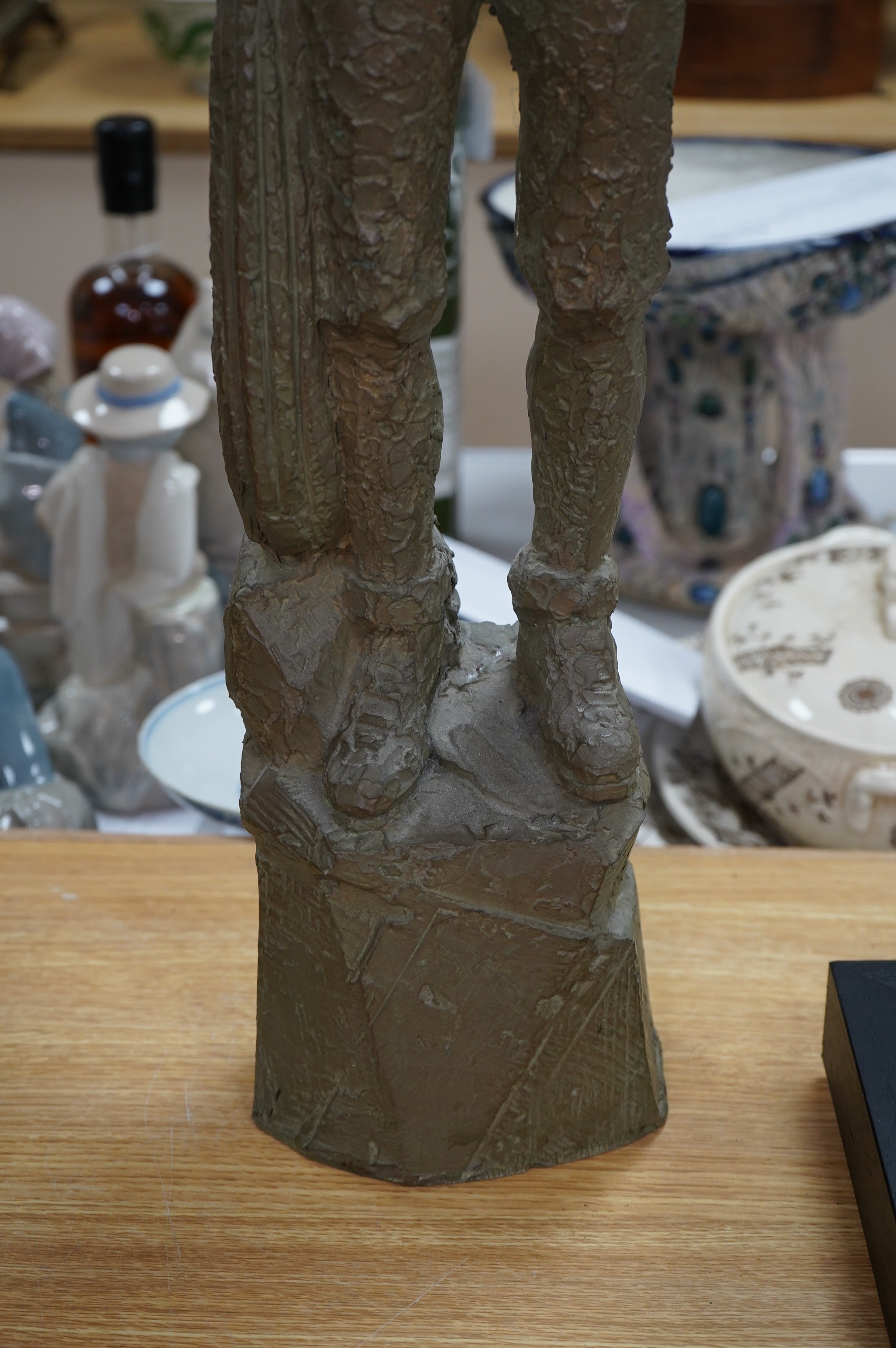 Ophelia Gordon Bell, ‘’Challenge’’, a composition sculpture of a mountaineer, signed, 75cm high. Condition - good